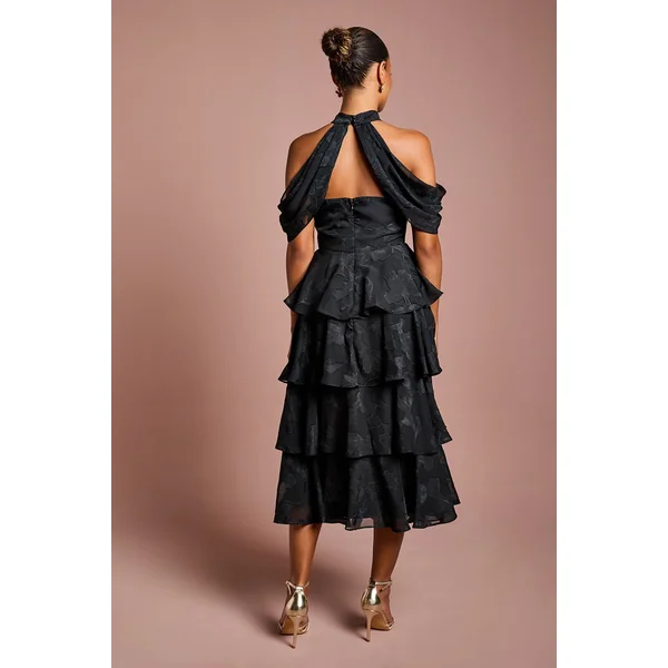 Robe Midaxi en Mousseline Petite à Épaules Dénudées