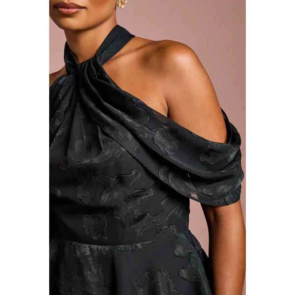 Robe Midaxi en Mousseline Petite à Épaules Dénudées
