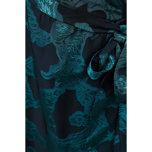 Robe Midaxi Portefeuille en Mousseline Jacquard