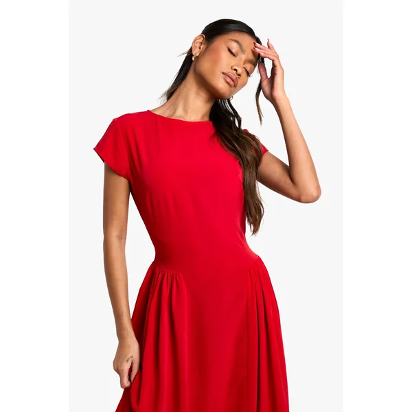 Robe midaxi à jupe volumineuse texturée