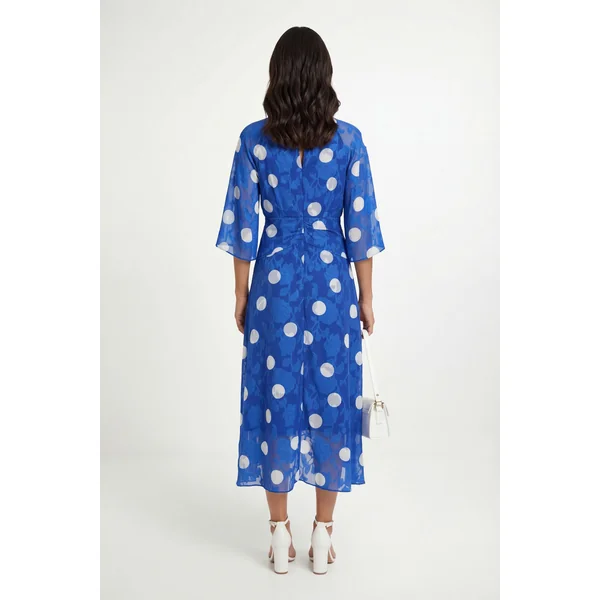 Robe Midaxi À Pois Dévorés Avec Détail Torsadé