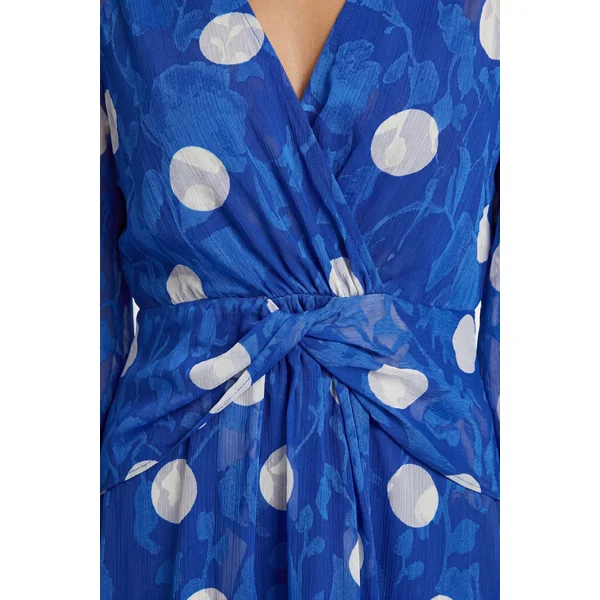 Robe Midaxi À Pois Dévorés Avec Détail Torsadé