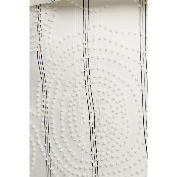 Robe Midi Ajustée Bandeau À Rayures Fines Texturées