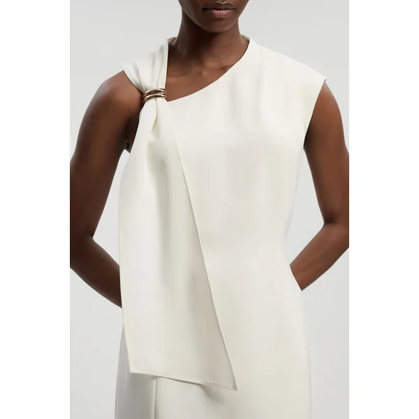 Robe Midi Ajustée À Détails De Finitions Raffinées Pour Petite Taille