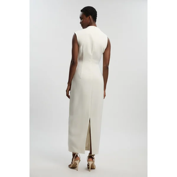 Robe Midi Ajustée À Détails De Finitions Raffinées Pour Petite Taille