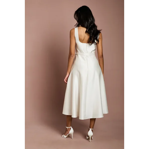 Robe Midi Ceinturée en Sergé Petite