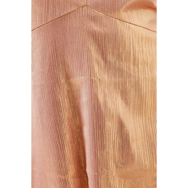 Robe Midi d'Occasion à Col Noué Métallisé