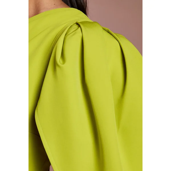 Robe Midi En Crêpe Lisa Tan À Cape Asymétrique