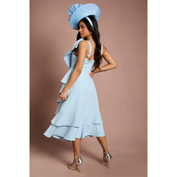 Robe Midi En Crêpe À Nœud Déclaration Petite Lisa Tan