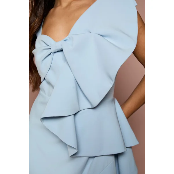 Robe Midi En Crêpe À Nœud Déclaration Petite Lisa Tan