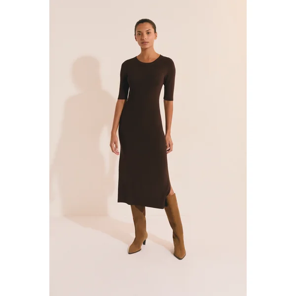 Robe midi en maille fine