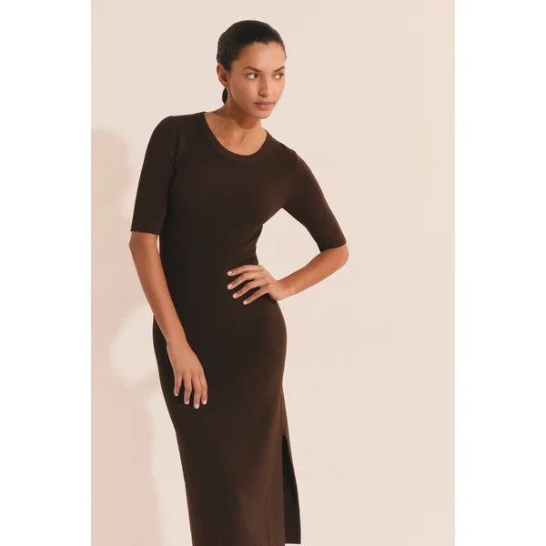 Robe midi en maille fine