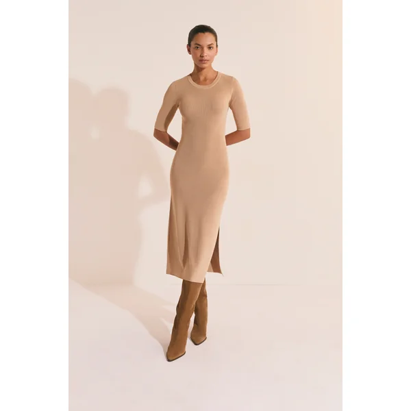 Robe midi en maille fine