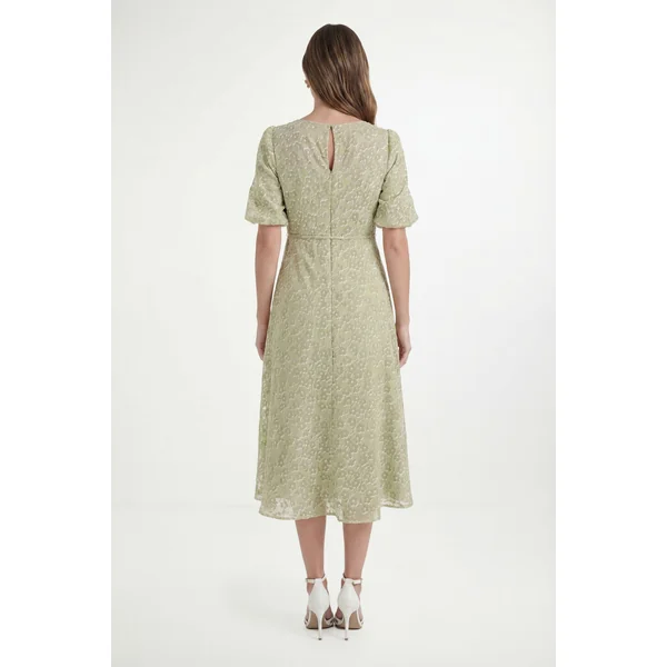 Robe Midi En Organza Floral Dévoré Petite Taille