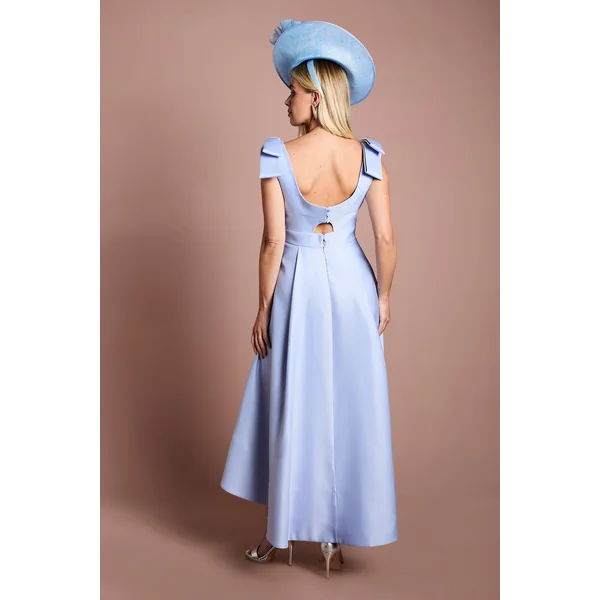 Robe Midi En Satin Petite Lisa Avec Nœuds Aux Épaules Coloris Tan