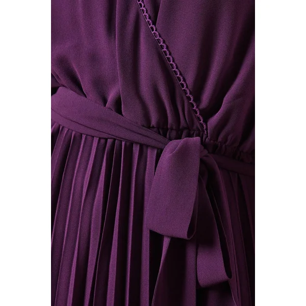 Robe Midi Plissée à Manches Kimono Petite Occasion
