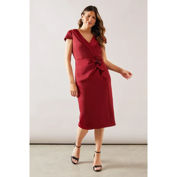 Robe Midi Scuba à Corsage pour Occasions Spéciales