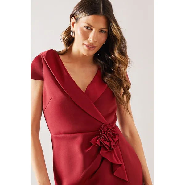 Robe Midi Scuba à Corsage pour Occasions Spéciales