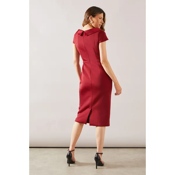 Robe Midi Scuba à Corsage pour Occasions Spéciales