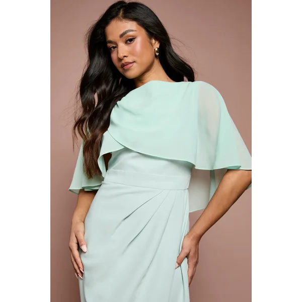 Robe Midi À Cape En Mousseline Petite