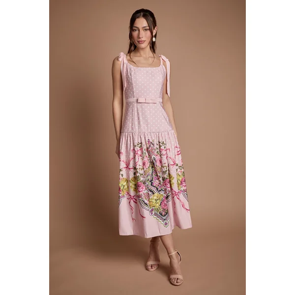 Robe Midi À Taille Basse Avec Détail Nœud