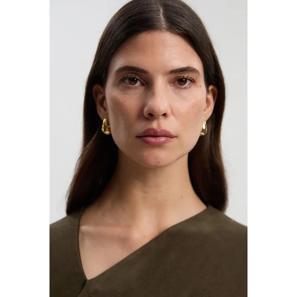 Robe Mi-longue en Jersey Texturé Brossé avec Détail Froncé