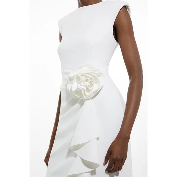 Robe Mini Ajustée En Tissu Scuba Avec Détail Rosette