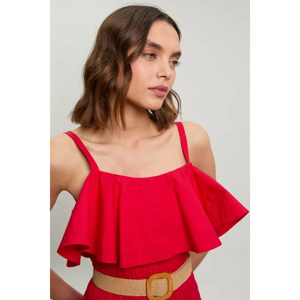 Robe Mini Ceinturée En Popeline De Coton À Surpiqûres Contrastées