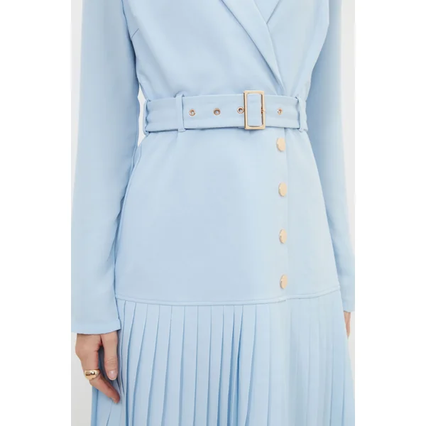 Robe mini plissée mixte en jersey et georgette