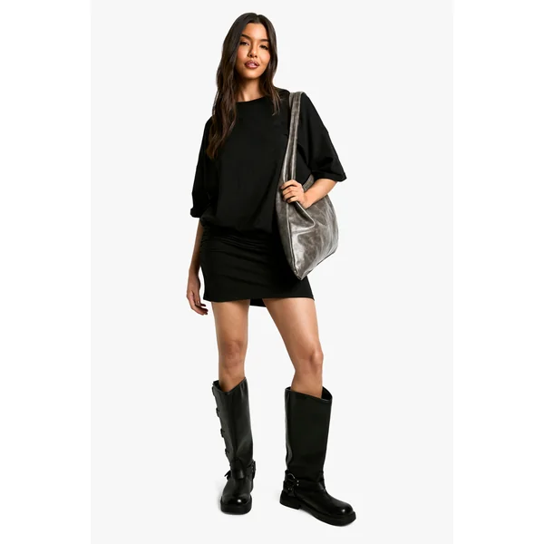 Robe mini t-shirt froncée
