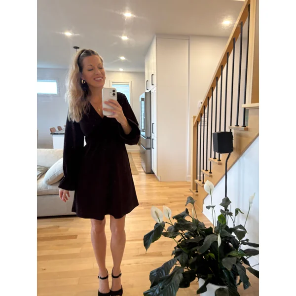 Robe NAHÉMA à manches longues - prune brillant
