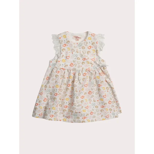 Robe naissance écrue imprimé léopard - Soins Bébé Naturels & Produits Maman Après Naissance