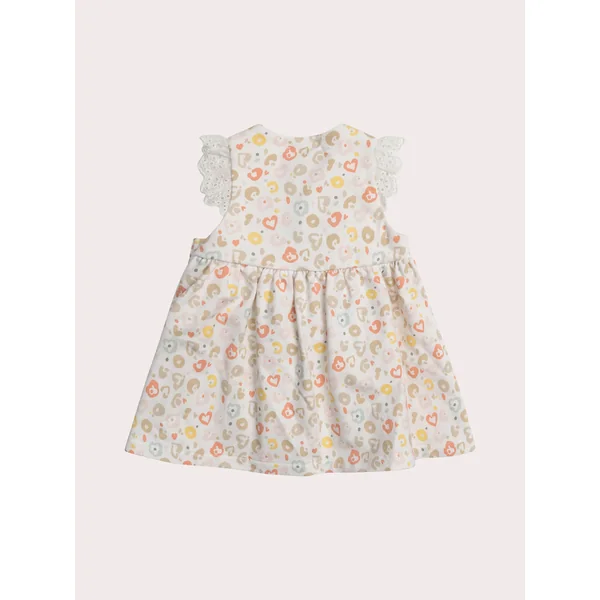 Robe naissance écrue imprimé léopard - Soins Bébé Naturels & Produits Maman Après Naissance