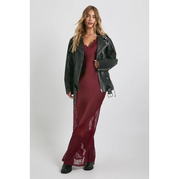 Robe nuisette à ourlet en dentelle