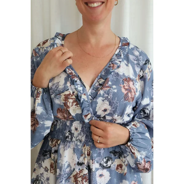 Robe OPALIA - fleuri azur