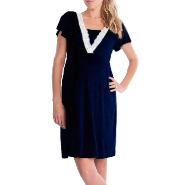 Robe Pyjama Allaitement en Dentelle