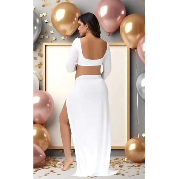 Robe Shooting Grossesse Blanche 2 pièces