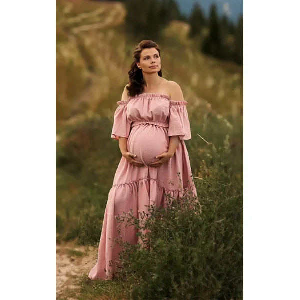 Robe Shooting Grossesse Bohème en Lin