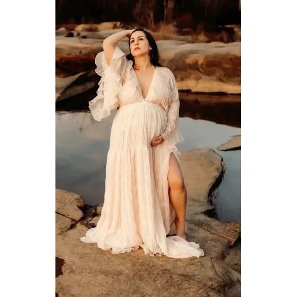 Robe Shooting Grossesse Bohème en Mousseline