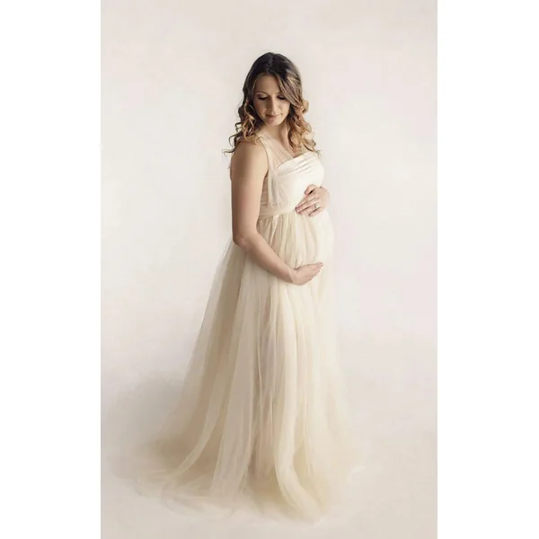 Robe Shooting Grossesse Longue en Tulle