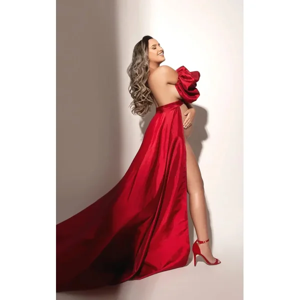 Robe Shooting Grossesse Manches Bouffantes