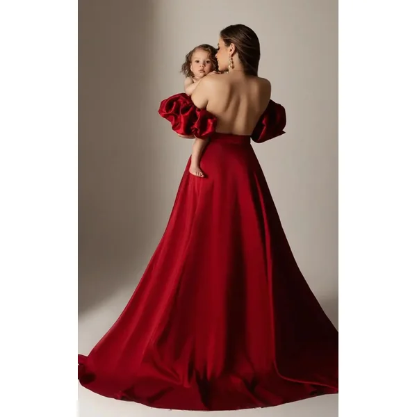 Robe Shooting Grossesse Manches Bouffantes