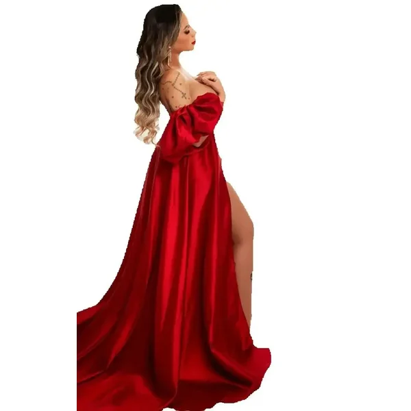 Robe Shooting Grossesse Manches Bouffantes