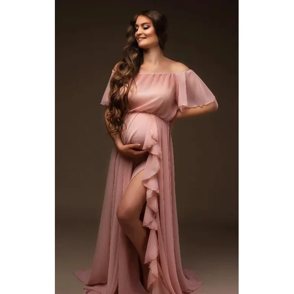 Robe Shooting Grossesse Manches Volantes