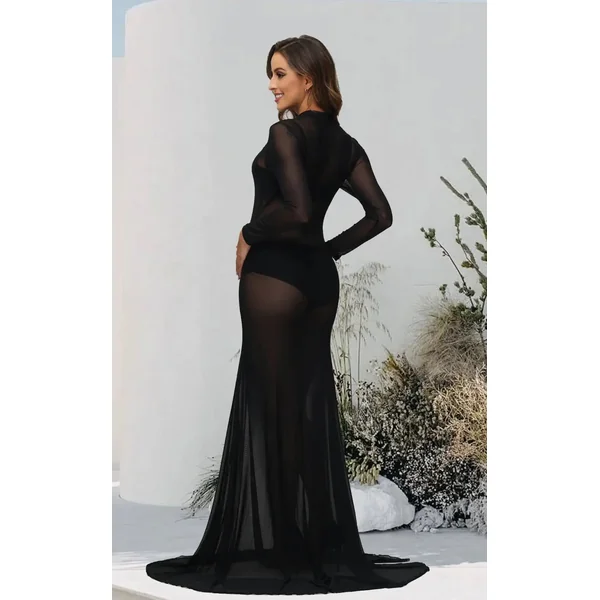 Robe Shooting Grossesse Noir Transparente