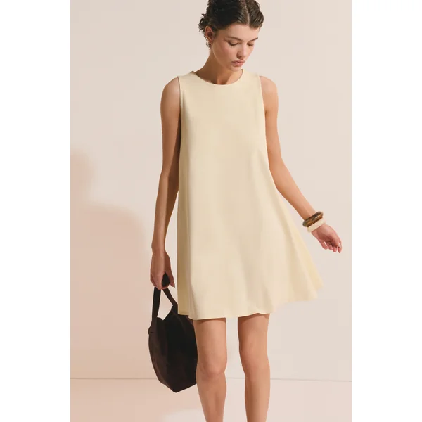 Robe trapèze courte en coton