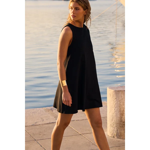 Robe trapèze courte en coton