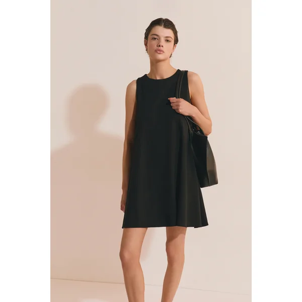 Robe trapèze courte en coton