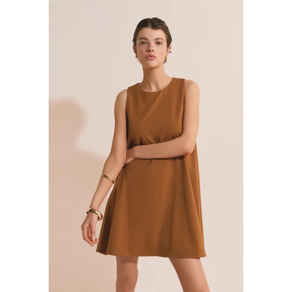 Robe trapèze courte en coton