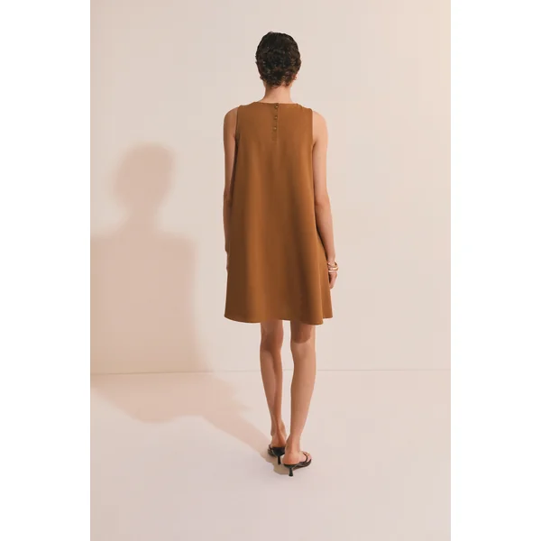 Robe trapèze courte en coton